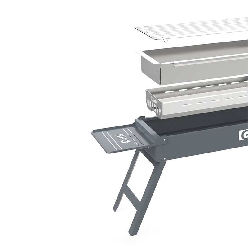 Griglia barbecue rettangolare pieghevole esterno