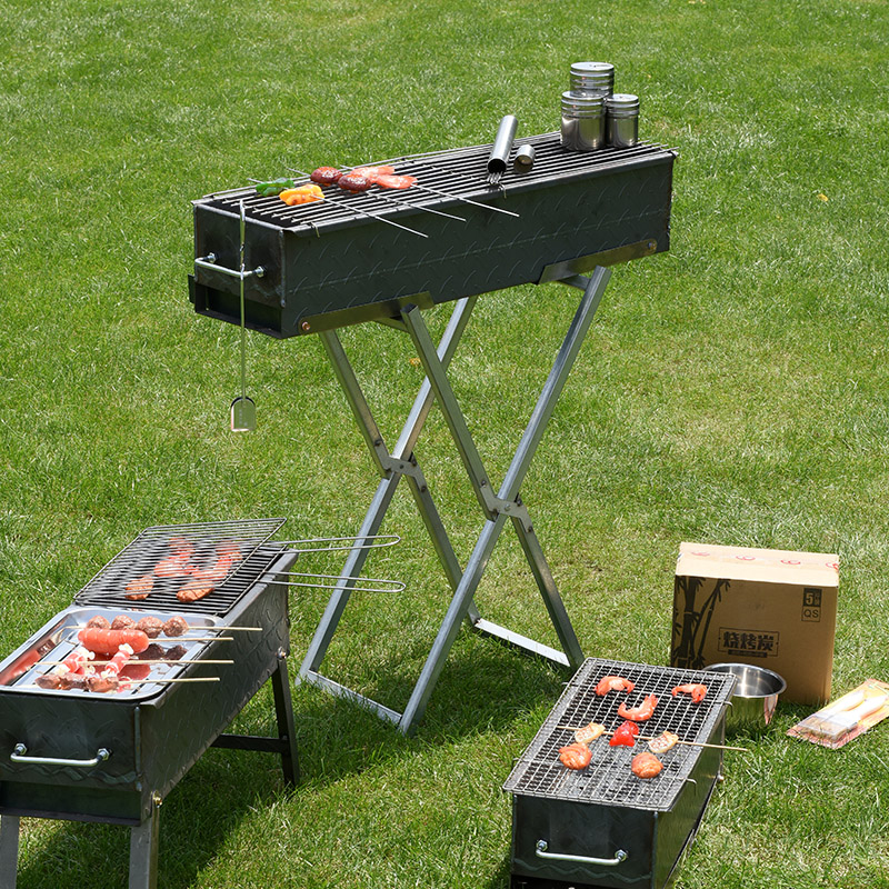 Grill barbecue a forma X portatile in acciaio inossidabile